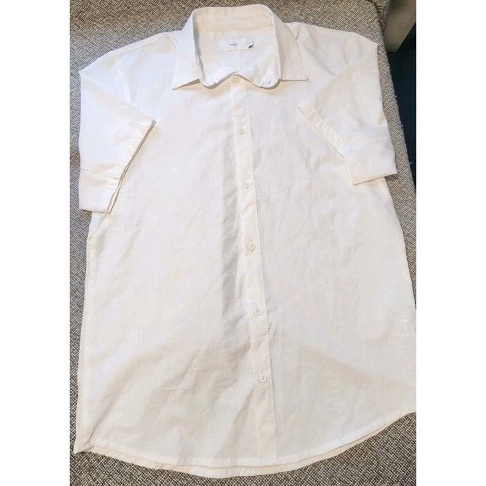 Onia Mens Button Up Short Sleeve Performance Lightweight Polo Golf Polyester Sm